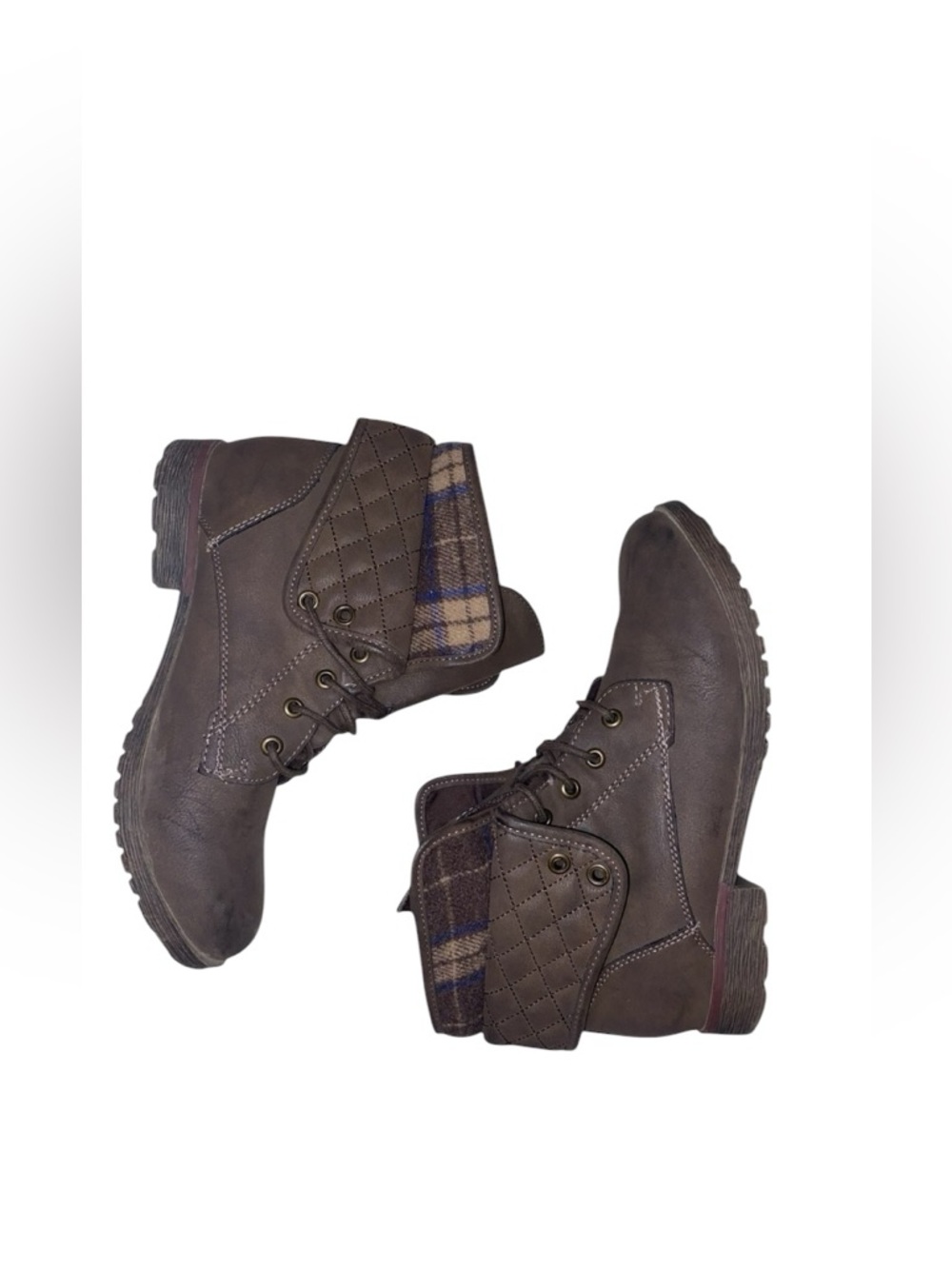 ROCK & CANDY “Spraypaint” Combat Style Short Boots in Brown Size 8-1/2